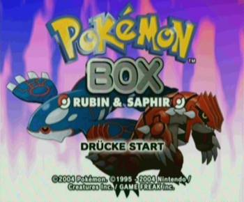 Startbildschirm Pokémon Box